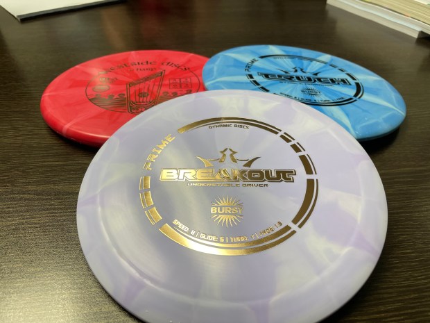 The discs used in disc golf. (Courtesy Chelmsford Public Schools)